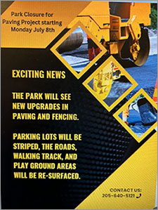 Park Closure for Paving Project starting Monday July 8th